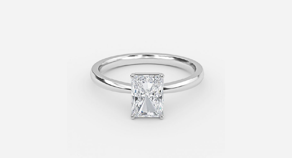 Ella Radiant Solitaire Engagement Ring under 0