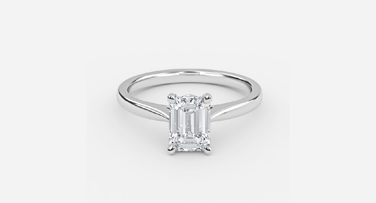 Tulip Emerald Solitaire Engagement Ring under 0