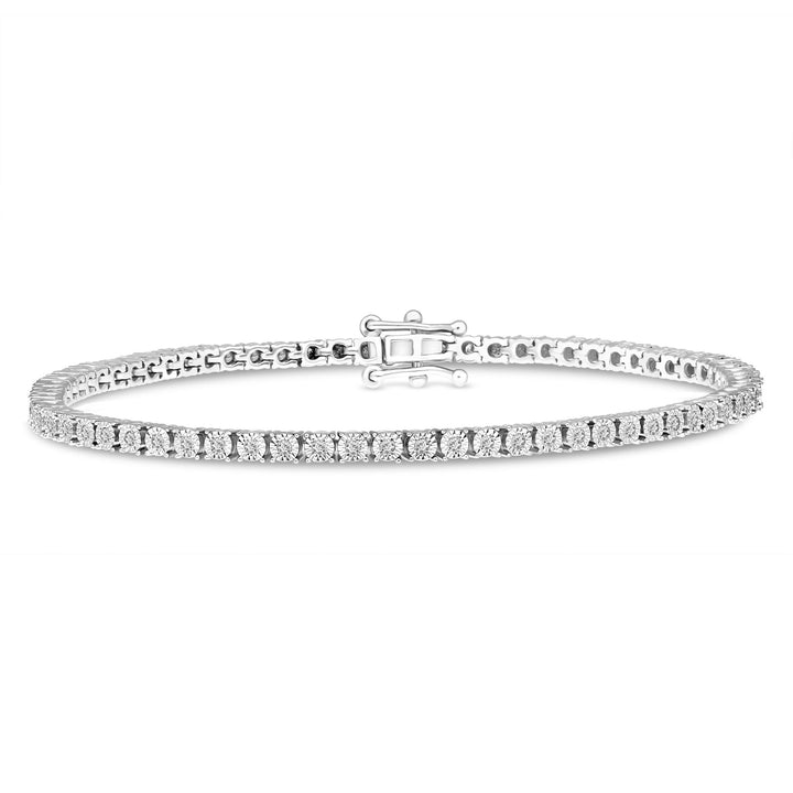 Diamond Tennis Bracelet 3.00ct Look G/SI Quality Set in Silver