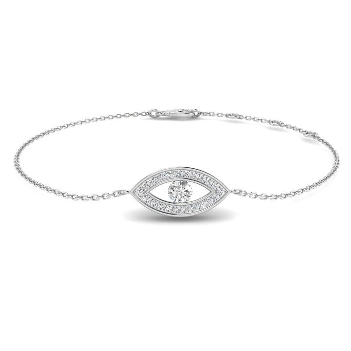 Evil Eye Diamond Bracelet 0.40ct G/SI Quality in 18k White Gold